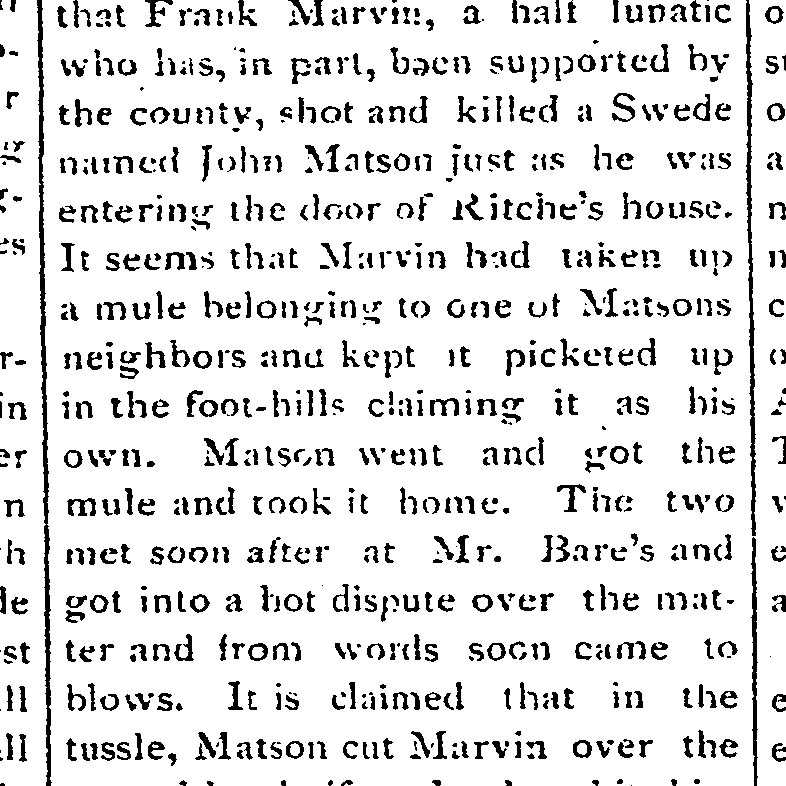 Idlewild Lodge - idlewildlodge.github.io - 1878-11-09 - Fort Collins Courier - Frank Marvin Murder - Marvin Steal a Mule and brings it to Idlewild
