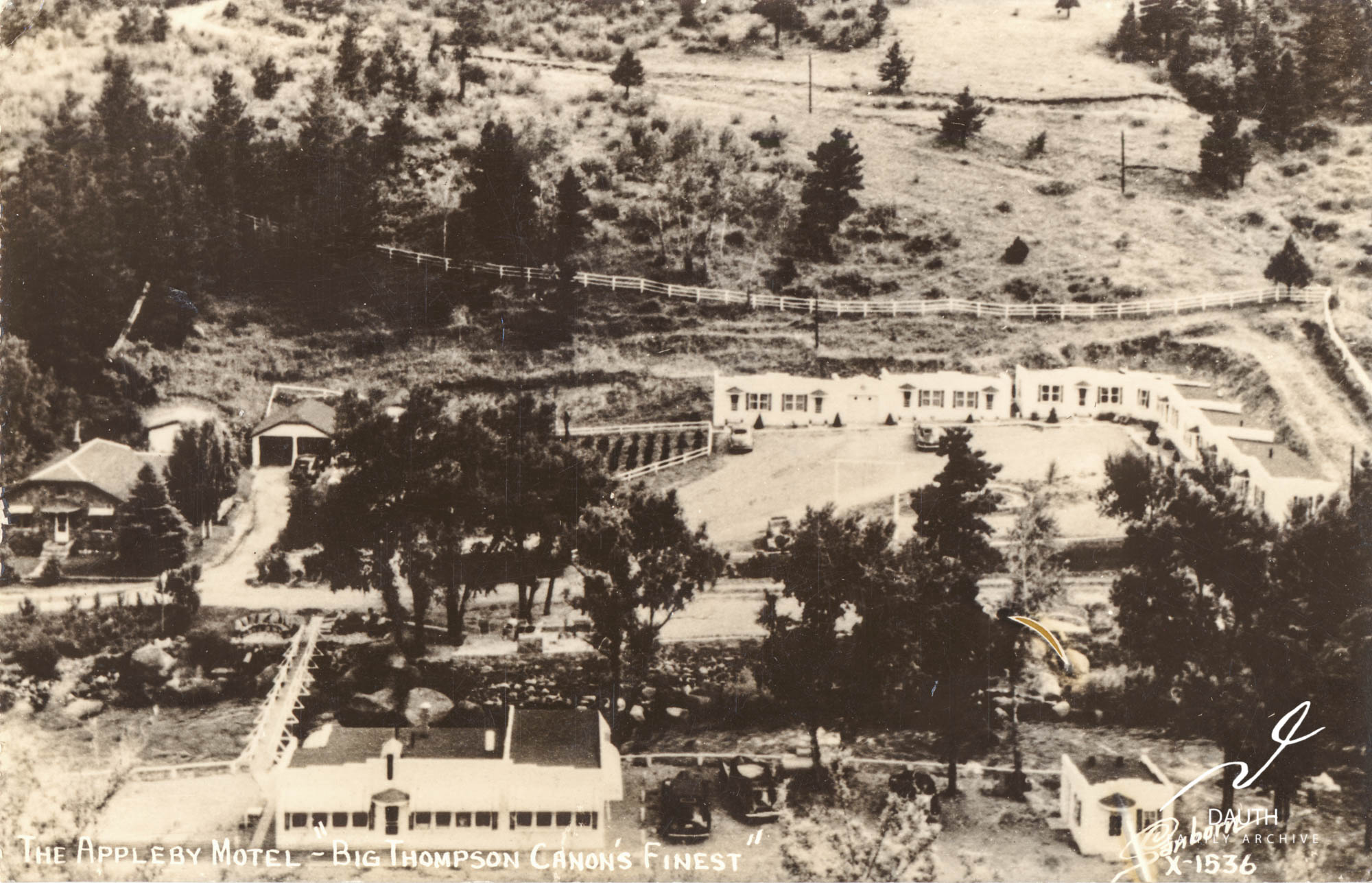 Idlewild Lodge - idlewildlodge.github.io - Circa 1949 - Postcard of the Appleby Motel Complex