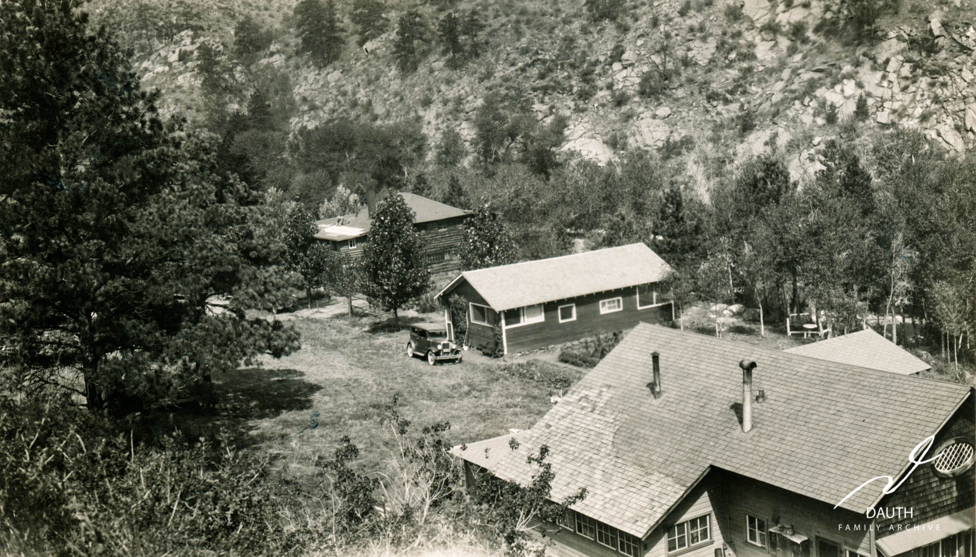 Idlewild Lodge - idlewildlodge.github.io - Circa 1930 - Idlewild - Looking West At Idlewild Lodge, DAMFINO And