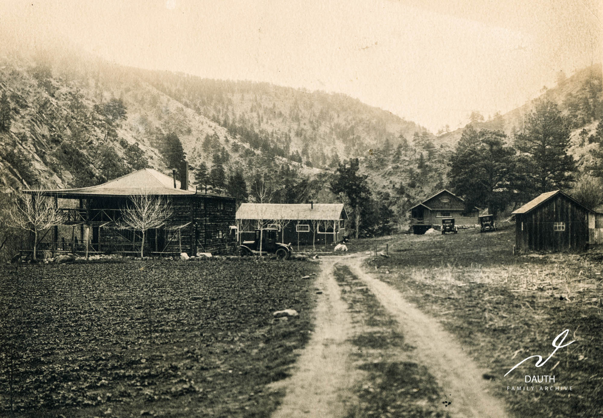 Idlewild Lodge - idlewildlodge.github.io - Circa 1925 - Idlewild Lodge - Look east at the newly planted cherry