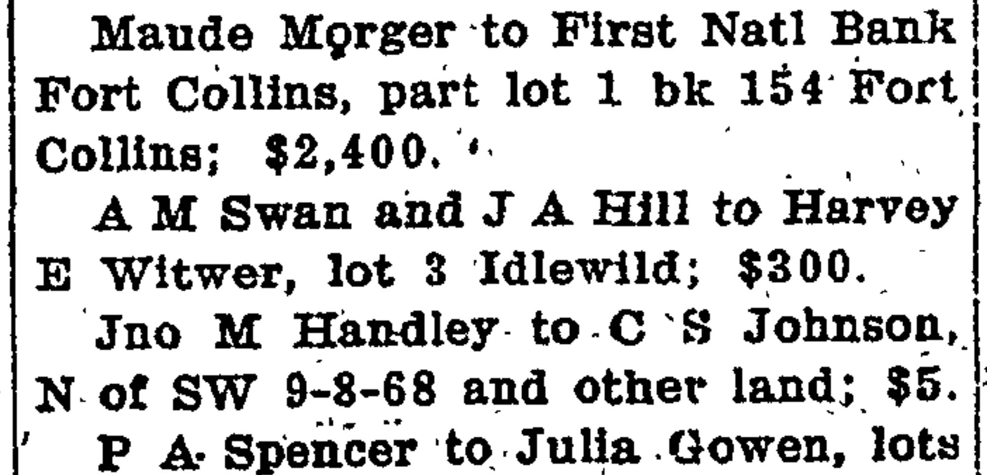 Idlewild Lodge - idlewildlodge.github.io - 1911-09-29 - The Weekly Courier - Harvey Witwer Buys Idlewild Lot 3