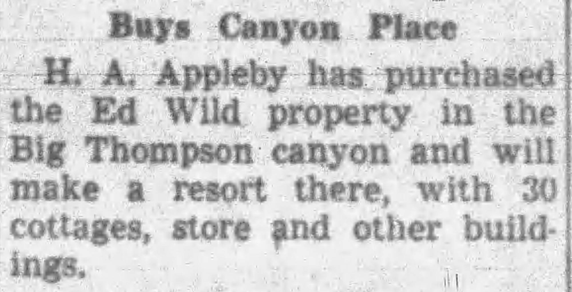 Idlewild Lodge - idlewildlodge.github.io - 1946-09-13 - Fort Collins Coloradan - Hubert Appleby Purchases The Ed Wild Property