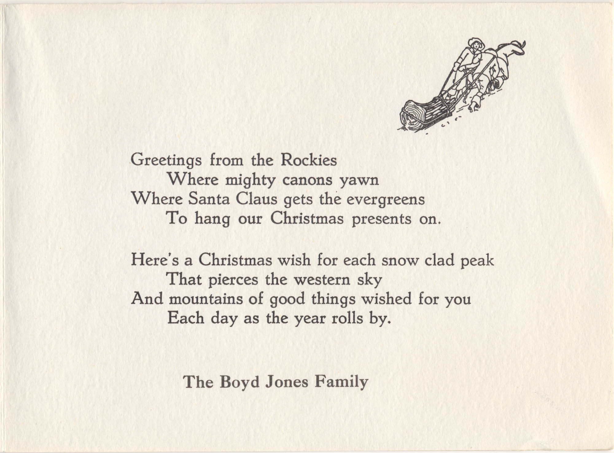 Idlewild Lodge - idlewildlodge.github.io - Circa 1950 - Boyd Jones Christmas Card - Page 2