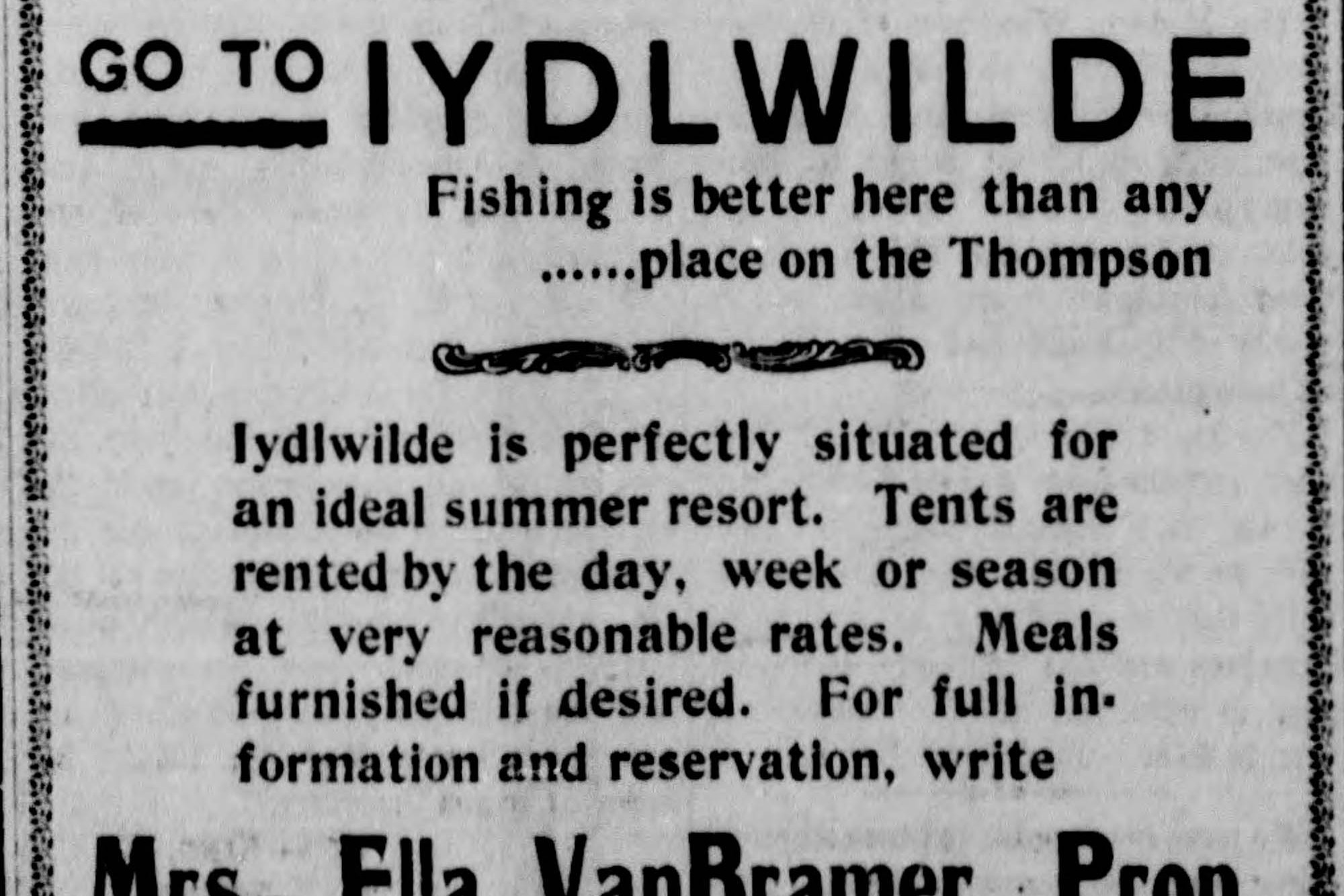 Idlewild Lodge - idlewildlodge.github.io - 1906-06-21 - The Loveland Register - First Advertisement for Idlewild