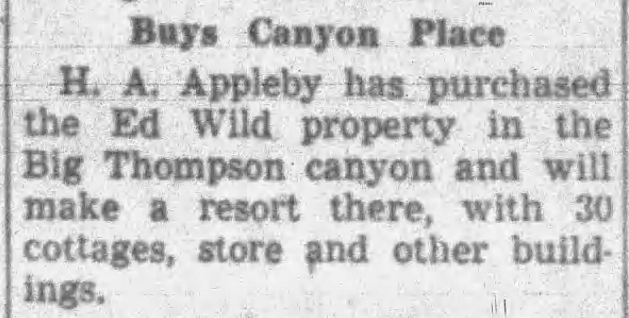 Idlewild Lodge - idlewildlodge.github.io - 1946-09-13 - Fort Collins Coloradan - Appleby purchases Ed Wild property