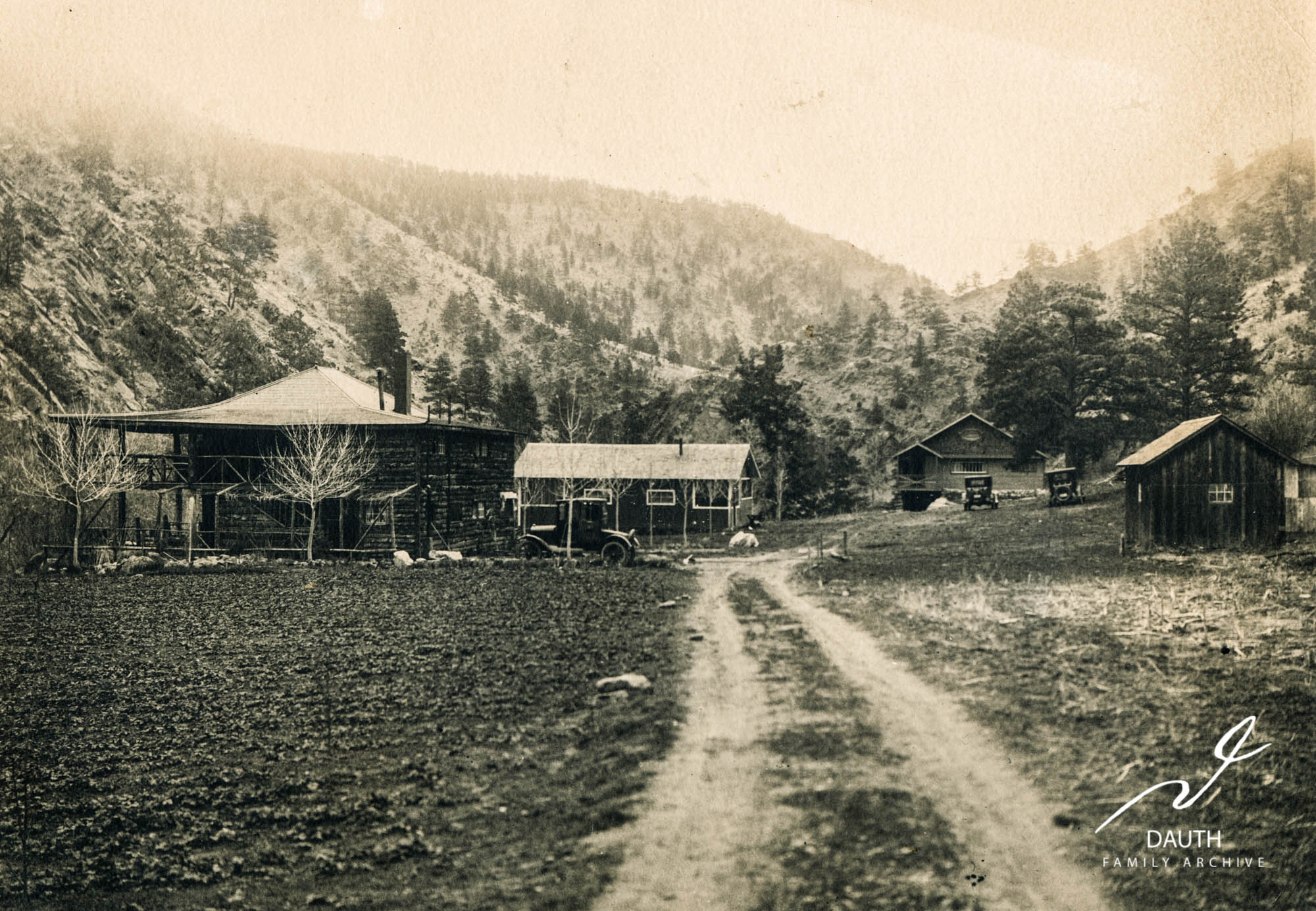 Idlewild Lodge - idlewildlodge.github.io - Circa 1925 - Idlewild Lodge - Looking East At The Newly Planted Che