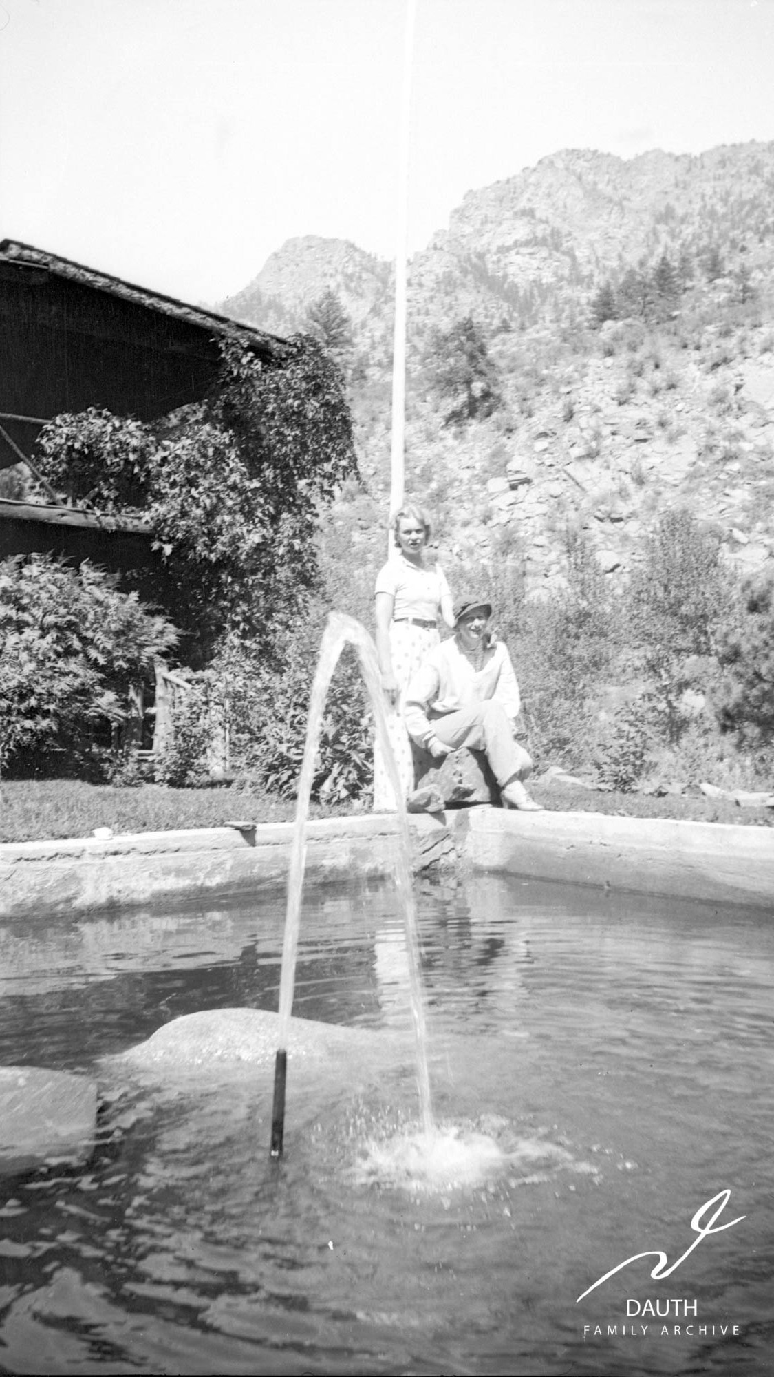 Idlewild Lodge - idlewildlodge.github.io - Circa 1930s - Anna Jeremiassen With Friend At Idlewild Pond