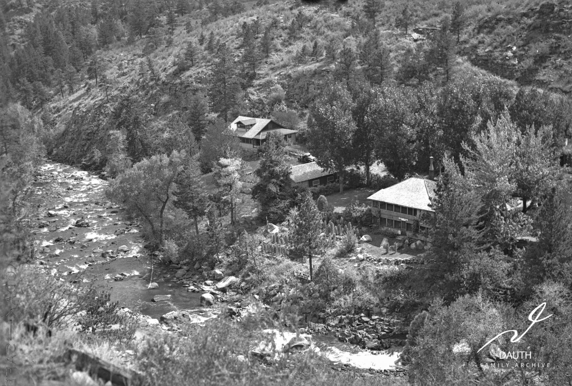 Idlewild Lodge - idlewildlodge.github.io - Circa 1940 - Idlewild - Looking South At Idlewild Lodge, DAMFINO An